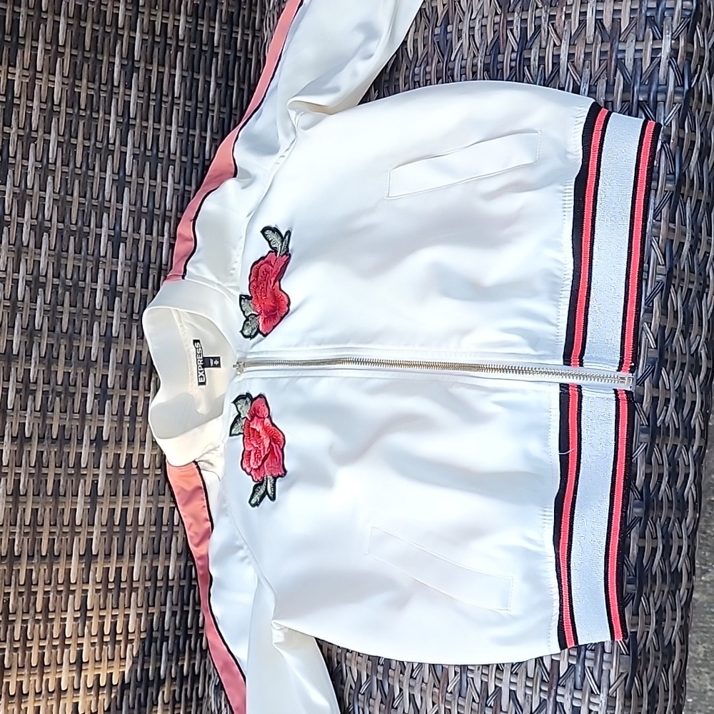 Express Embroidered Sateen bomber jacket